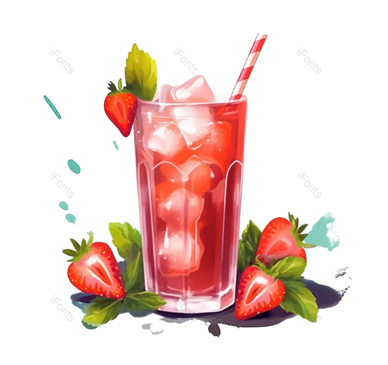 夏天图片,插画元素,水果PNG,冰块免抠素材